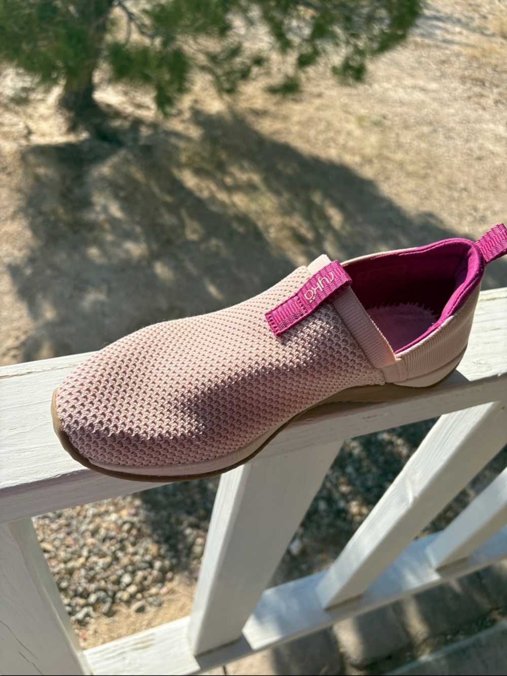 Ryka Light Pink Slip-On Mule with Magenta Trim - Picture 2 of 4